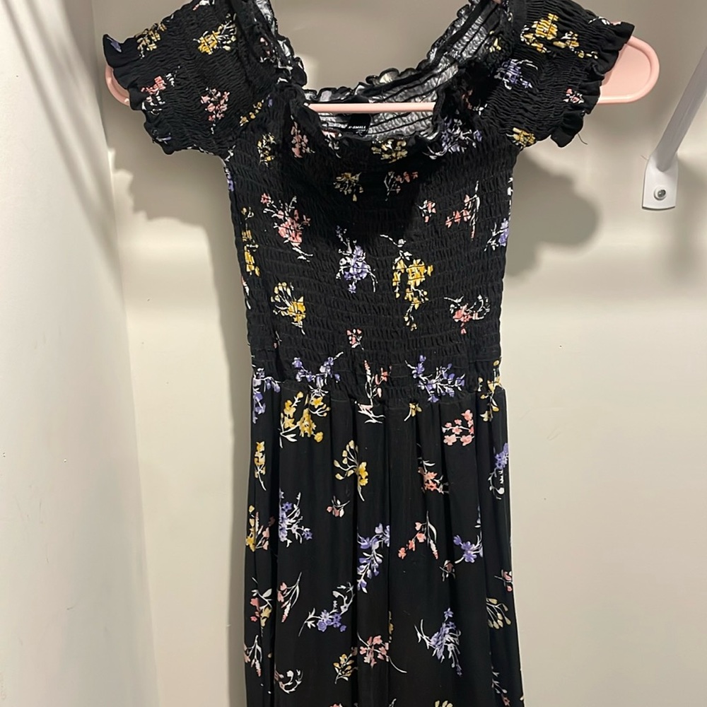 Rue 21 , XS , black with flowers , jumpsuit